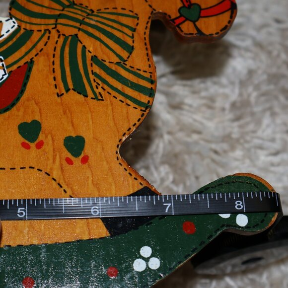 Vintage Rocking Horse Holiday Decor Square Box Christmas Planter Pens Utensils - Picture 9 of 12